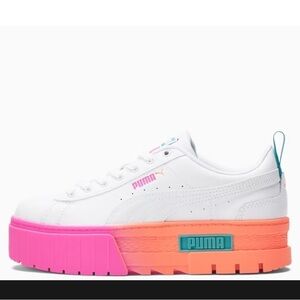 PUMA Mayze Daybreak "White/Pink" G​rade School Girls' Shoes